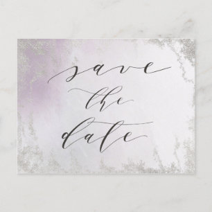 Ombre Light Lila Silver Foil Frost Spara datum Meddelande Vykort