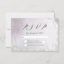 Ombre Light Lila Silver Foil Frosted Bröllop OSA Kort