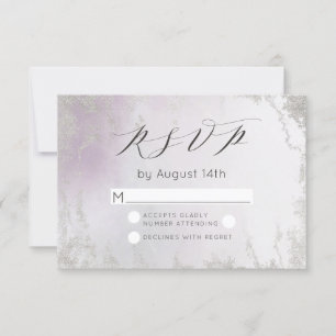 Ombre Light Lila Silver Foil Frosted Bröllop OSA Kort