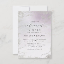 Ombre Light Lila Silver Foil Rehearsal Dinner Inbjudningar