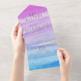 Ombre Lila Blue Elegant ANPASSNINGSBAR FLADDERMUS 