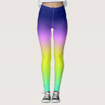 Ombre lila gult grönt vår sommar-färg leggings<br><div class="desc">Ombre lila gult grönt vår sommar färg höger nyon fluorescerande gradient regnbåge</div>