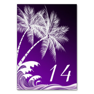 OMBRÉ LILA TROPICAL HANDFLATAN Bord Card Bordsnummer