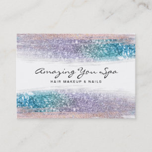 *~* Ombre Luxe Guld Glam Rainbow Glitter Visitkort