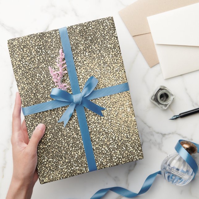 Ombre Lyxig Guld Sand Glittrande Glittergradient Presentpapper (Gifting)