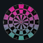 Ombre Magenta Lila Teal and Black Darttavla<br><div class="desc">Ombre Magenta Lila Teal and Black Dart Board</div>