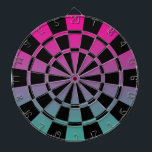 Ombre Magenta Lila Teal and Black Darttavla<br><div class="desc">Ombre Magenta Lila Teal and Black Dart Board</div>