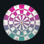 Ombre Magenta Lila Teal och Vit Darttavla<br><div class="desc">Ombre Magenta Lila Teal and White Dart Board</div>