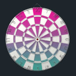 Ombre Magenta Lila Teal och Vit Darttavla<br><div class="desc">Ombre Magenta Lila Teal and White Dart Board</div>