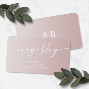Ombre Mauve & Ivory Möhippa Gift Registry Tilläggskort