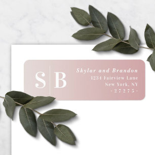 Ombre Mauve & Off-White Bröllop Returadress Etikett