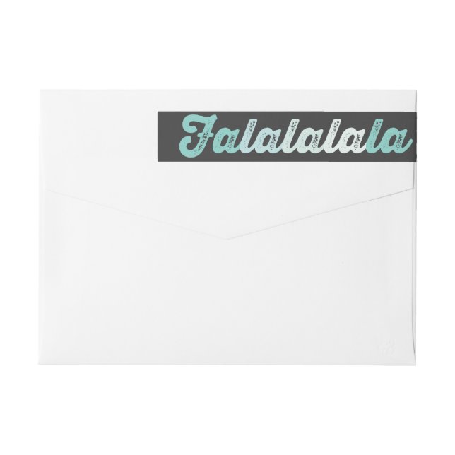 Ombre Mint Falalala fold Script Modern Helgdag Etikettband (Baksidan)