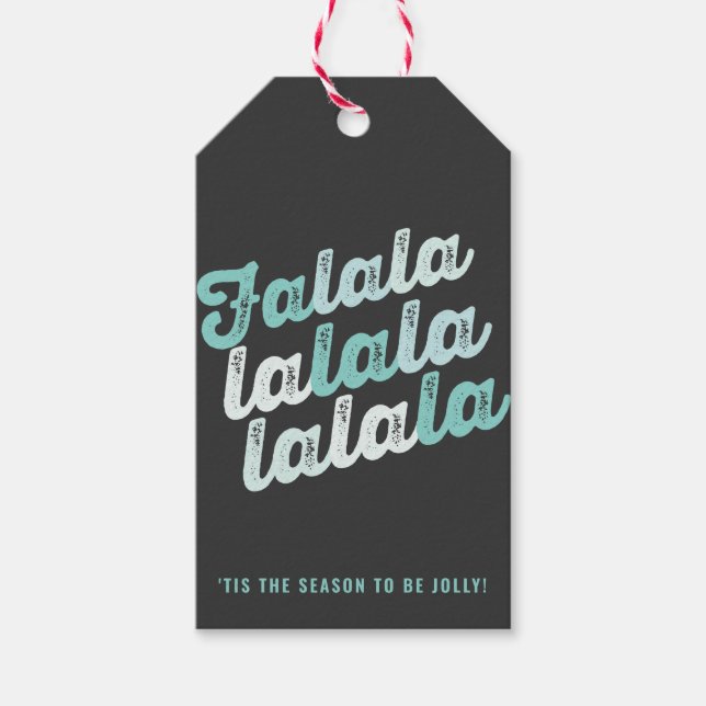 Ombre Mint Falalala fold Script Modern Helgdag Presentetikett (Framsidan)