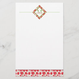 Ombre Monogram | Sommarjordgubbar + Grönt Brevpapper