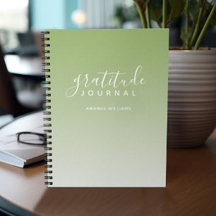 Ombre Mönster Gratitude Journal - grönt och vit Anteckningsbok