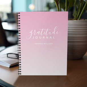 Ombre Mönster Gratitude Journal - rosa och vit Anteckningsbok