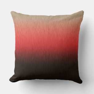 Ombre Mörk Brown Coral Red Almond Kudde
