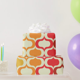 Ombre Ogee-mönster i orange, mandarin och röd Presentpapper