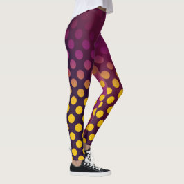 Ombre Passion Fruit Polka dots Guld Raspberry Leggings