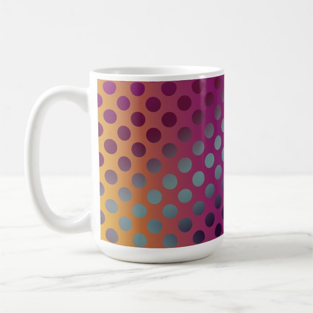 Ombre Passion Fruit Polka dots Maroon Gult Teal Kaffemugg (Vänster)