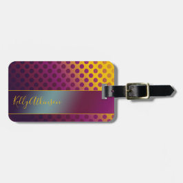 Ombre Passion Fruit Polka dots med Namn Bagagebricka