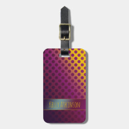 Ombre Passion Fruit Polka dots med Namn Bagagebricka