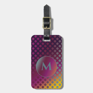 Ombre Passion Fruit Polka dots, Monogram Bagagebricka