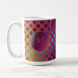 Ombre Passion Fruit Polka dots Monogram Kaffemugg