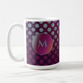 Ombre Passion Fruit Polka dots Monogram Kaffemugg
