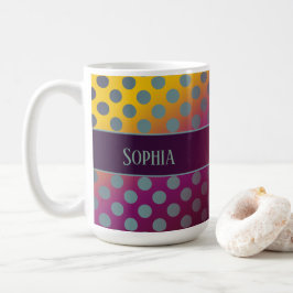 Ombre Passion Fruit Polka dots Personlig Kaffemugg
