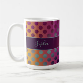 Ombre Passion Fruit Polka dots Personlig Kaffemugg
