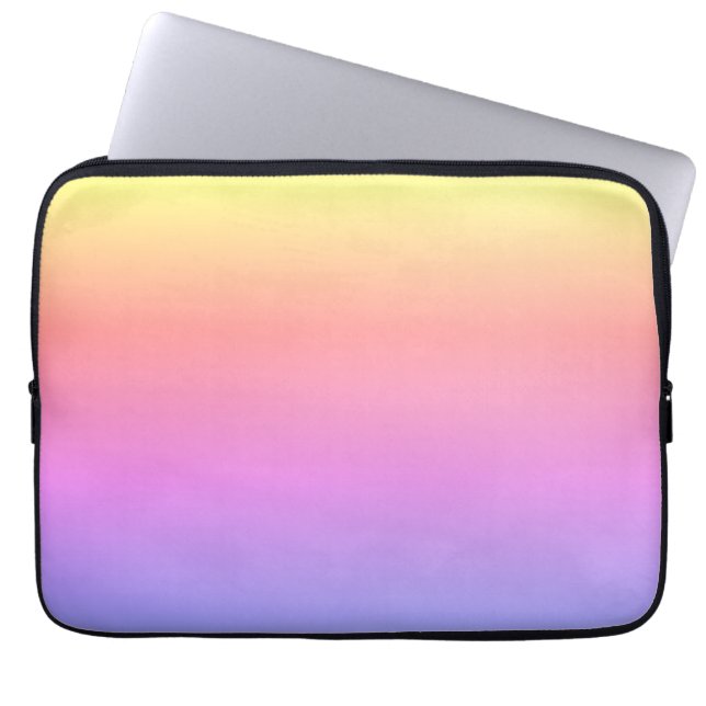Ombré Pastel Rainbow Gult Rosa Lila 4Jessica Laptop Fodral (Framsidan)
