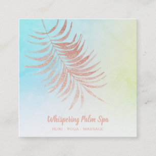 *~* Ombre Pastel Ro Guld Handflatan Gren Turquise Fyrkantigt Visitkort