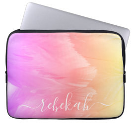 Ombre Pastel Svan Feathers Laptop Fodral