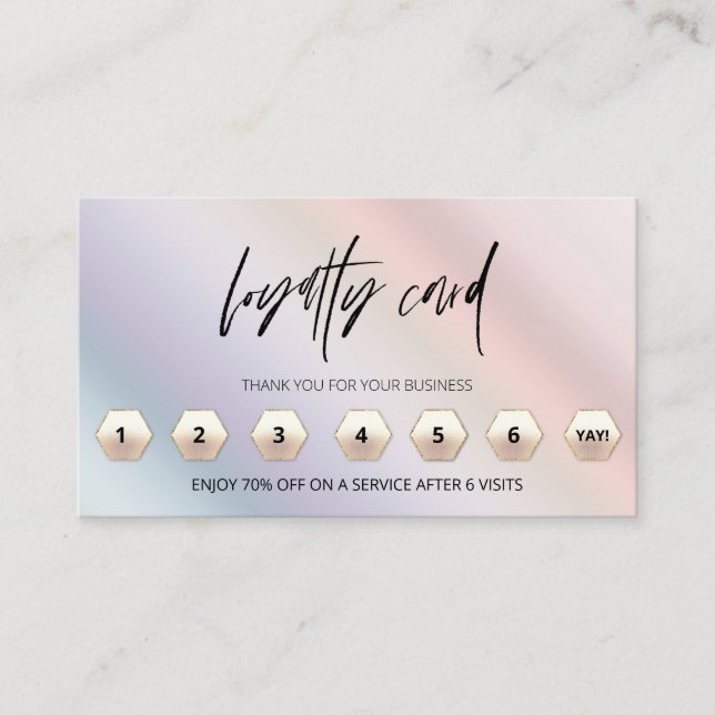 *~* Ombre Pastel Tack Rewards LOGOTYP QR Lojalitetskort (Framsida)