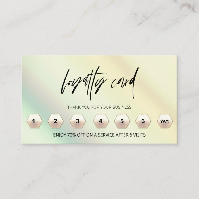 *~* Ombre Pastel Tack Rewards LOGOTYP QR. Lojalitetskort (Framsida)