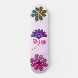 Ombre Pastell Rosa Vibrerande Blommig Mini Skateboard Bräda 18,5 Cm
