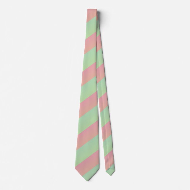 Ombre Pastell Watermelon Flerfärgade Diagonala Rän Slips (Framsida)