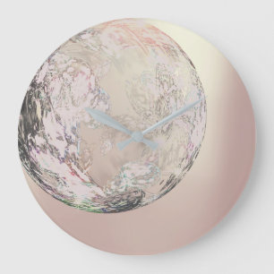 Ombre Pearly rosa guld- metallisk abstrakt Stor Klocka