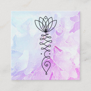 *~* Ombre Peony Lotus Healer Massage Reiki Yoga Fyrkantigt Visitkort