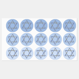 Ombre Periwinkle och Guld Star of David Klistermärke