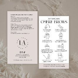 Ombré Powder Brows Aftercare Modern Cream & White Visitkort