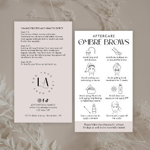Ombré Powder Brows Aftercare Modern Cream & White Visitkort