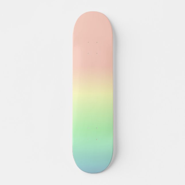 Ombre Rainbow Abstrakt Pastel Mönster Skateboard (Framsida)