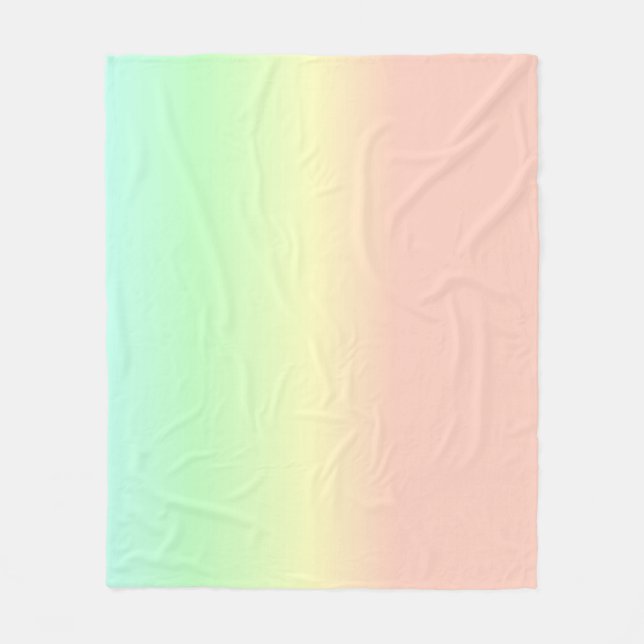Ombre Rainbow Abstrakt Pastel Rosa Mönster Fleecefilt (Framsidan)