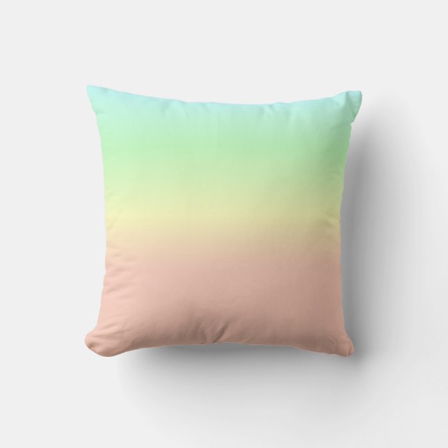 Ombre Rainbow Abstrakt Pastel Rosa Mönster Kudde (Framsida)