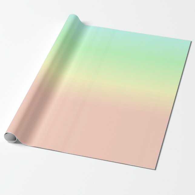 Ombre Rainbow Abstrakt Pastel Rosa Mönster Presentpapper (Utrullad)