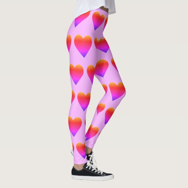 Ombré Rainbow Hearts Valentine Day 4Sophie Leggings (Höger)