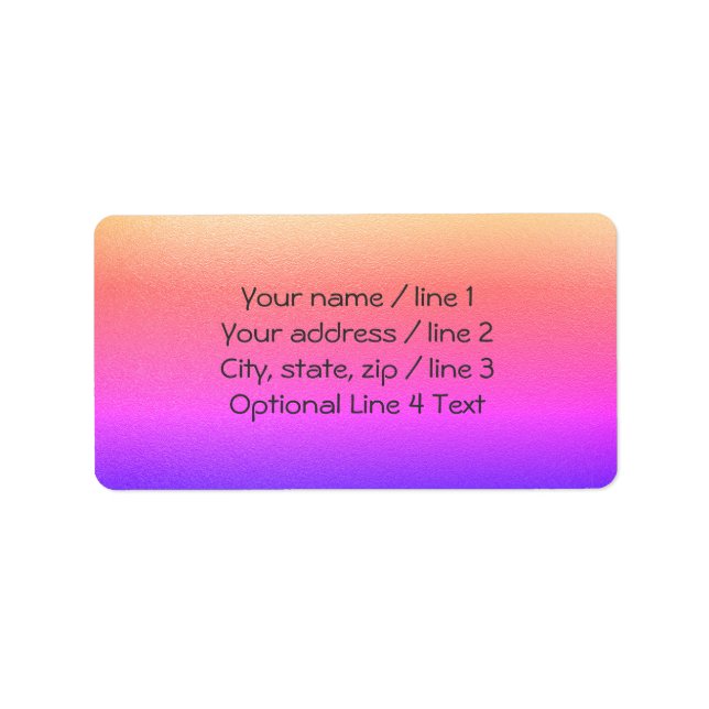 Ombre Rainbow Sunset | Skimmerska bokplatsetikette Adressetikett (Framsidan)