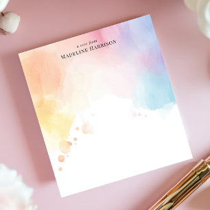 Ombre Rainbow Vattenfärg Tvätt Personligt Namn Anteckningsblock